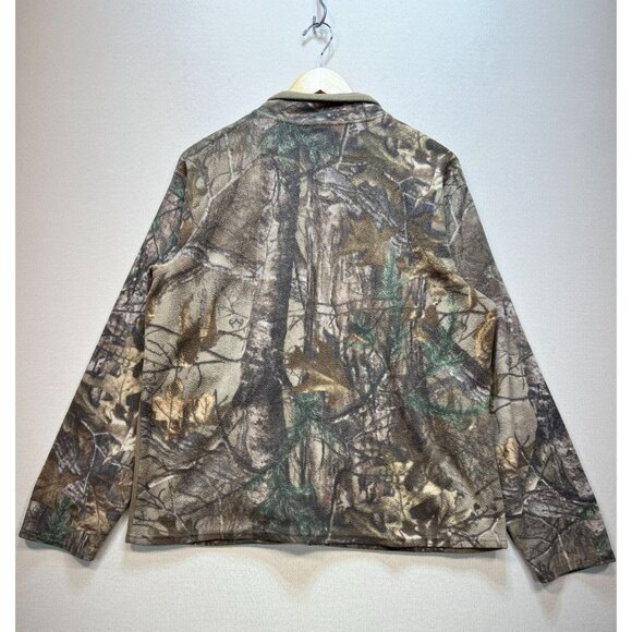 Realtree Men Full Zip Fleece Jacket Medium Brown Camo Hunting Outdoors Mock Neck - Picture 10 of 12